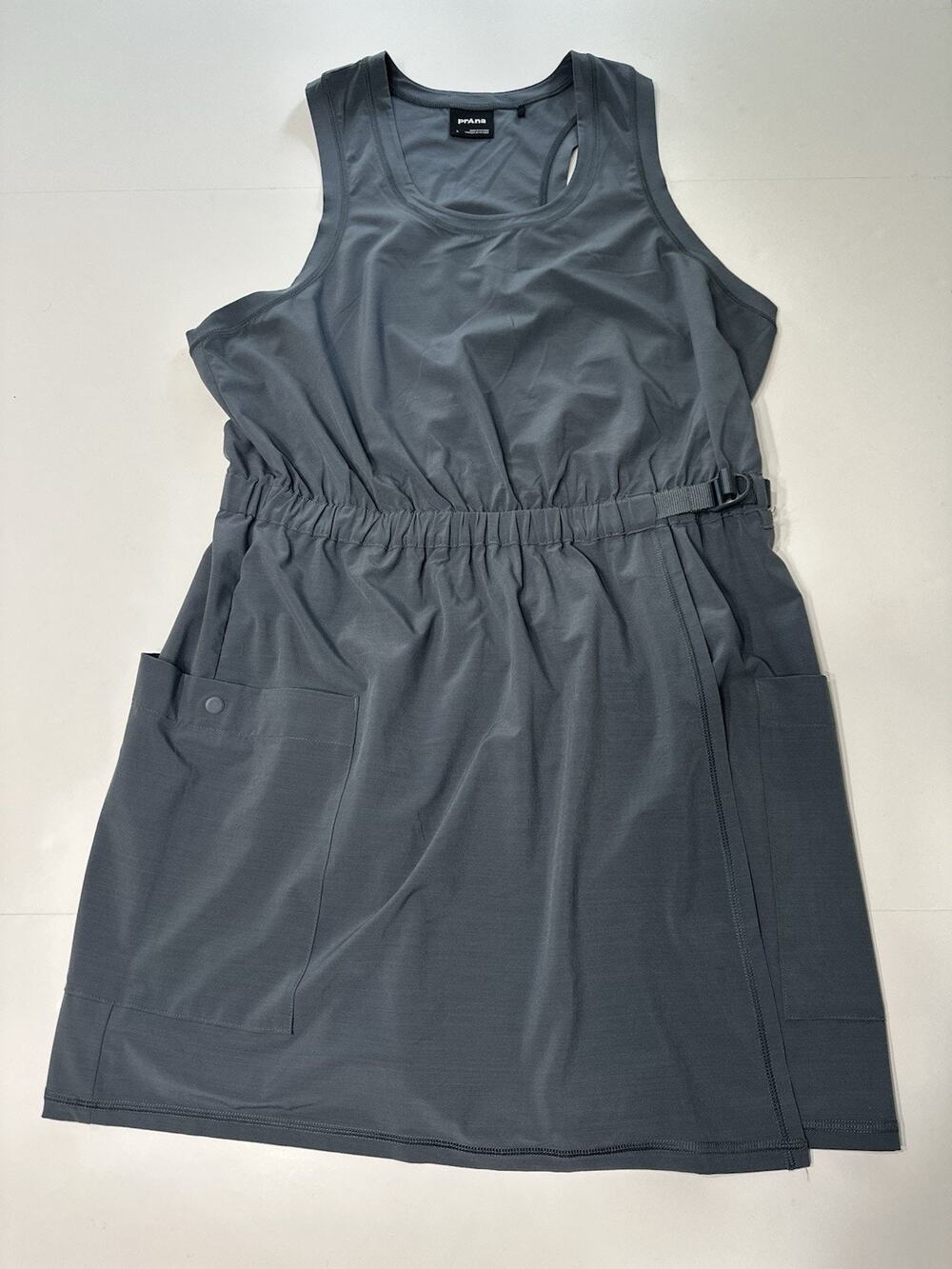 Prana Railay Pocket Dress Size Large Charcoal Gray Sleeveless